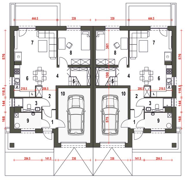 Rzut parteru POW. 81,4 m²