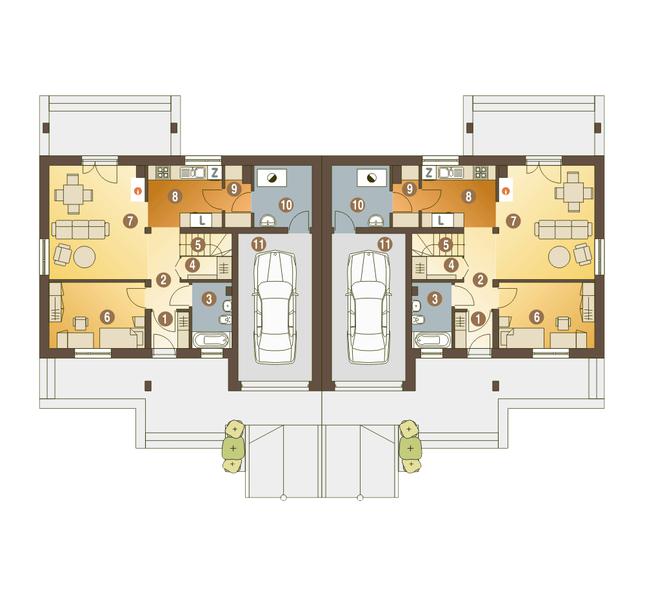 Rzut parteru POW. 80,5 m²