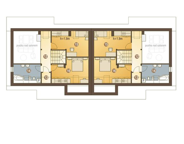 Rzut poddasza POW. 55,6 m²