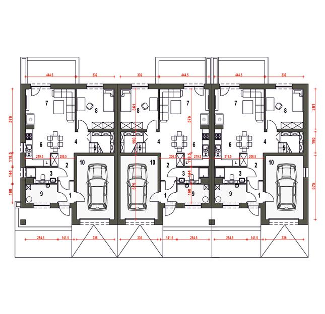 Rzut parteru POW. 81,4 m²