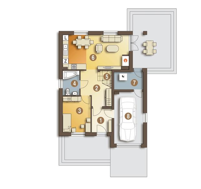 Rzut parteru POW. 80,1 m²