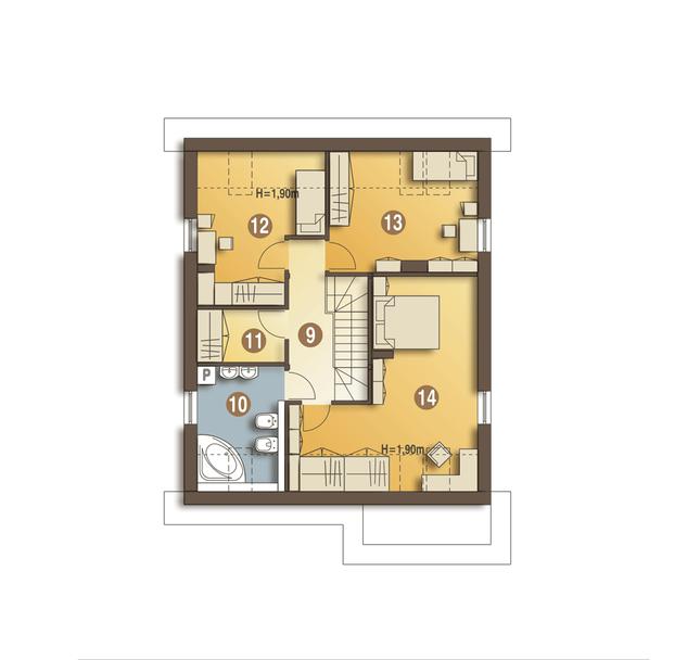 Rzut poddasza POW. 78,2 m²