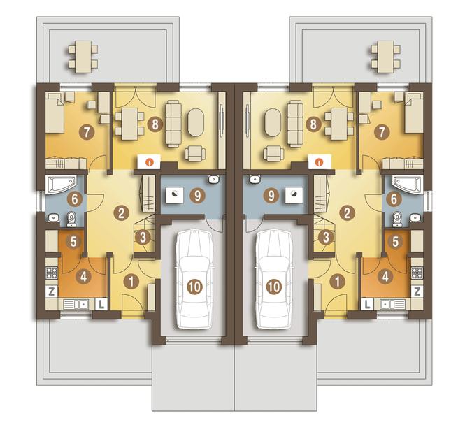 Rzut parteru POW. 83,8 m²