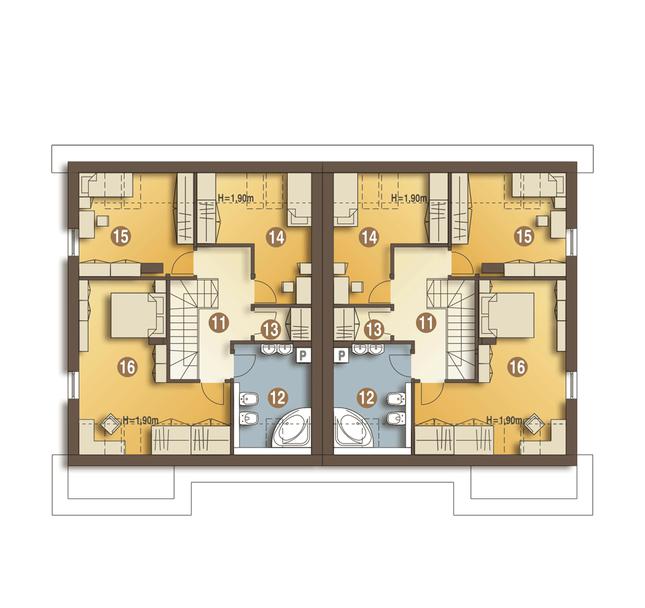 Rzut poddasza POW. 77,6 m²