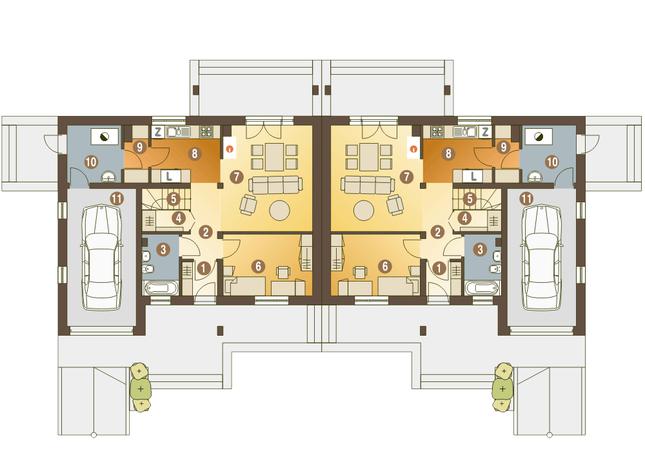 Rzut parteru POW. 80,5 m²