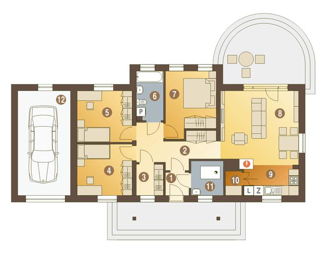 Rzut parteru POW. 101,9 m²