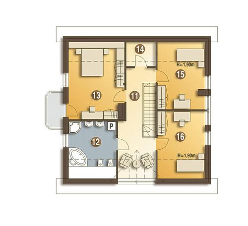 Rzut poddasza POW. 90,9 m²