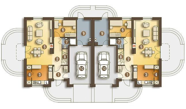 Rzut parteru POW. 88,3 m²