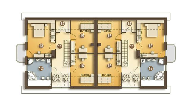 Rzut poddasza POW. 90,9 m²