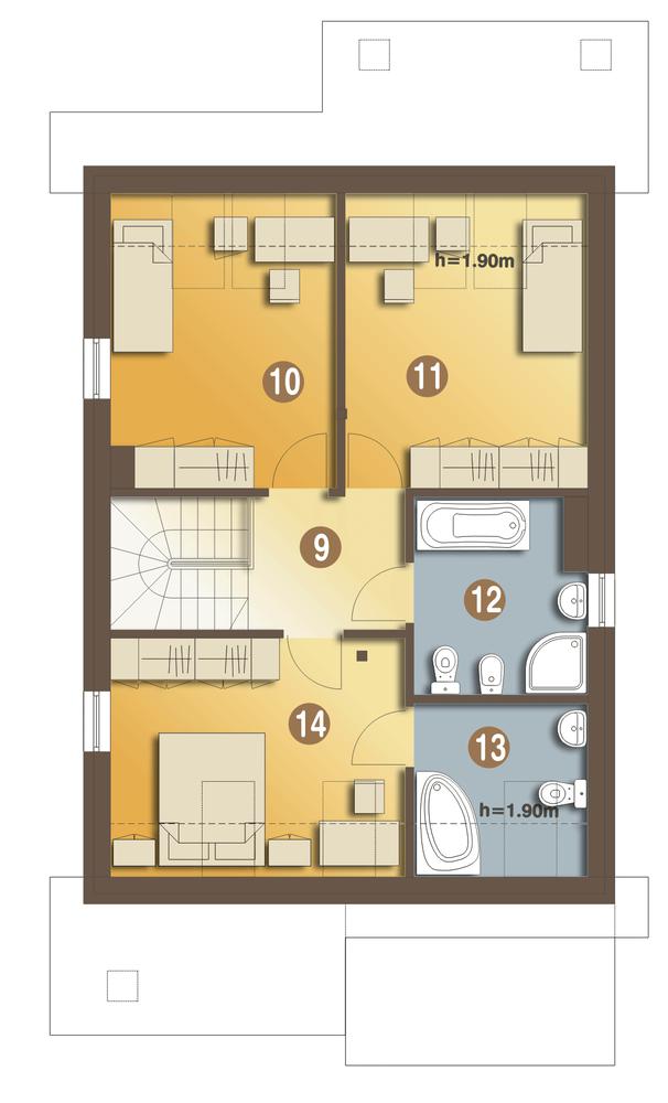 Rzut poddasza POW. 63,4 m²