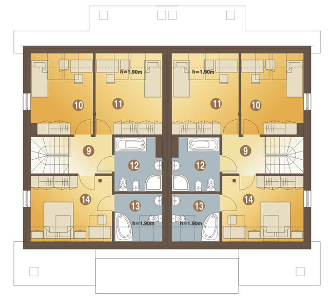 Rzut poddasza POW. 63,4 m²