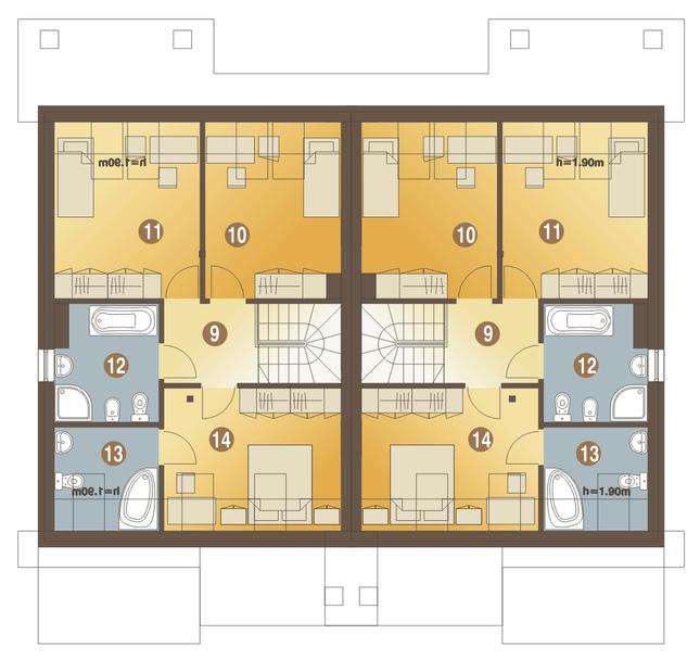 Rzut poddasza POW. 63,4 m²