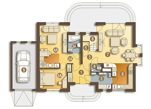 Rzut parteru POW. 110,5 m²