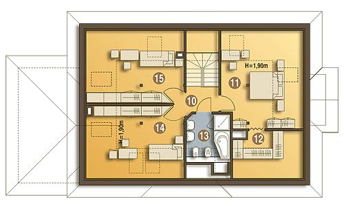 Rzut poddasza POW. 92,0 m²