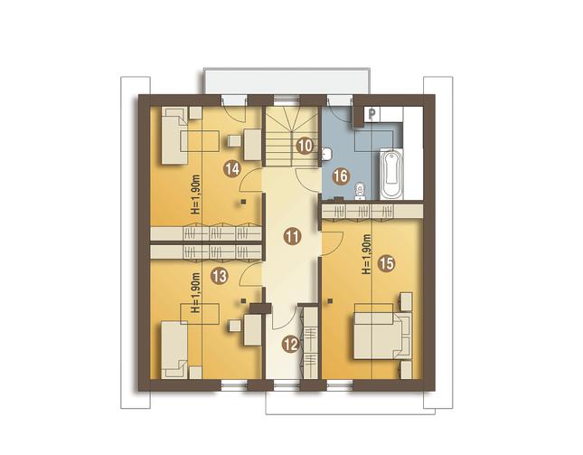 Rzut poddasza POW. 83,6 m²