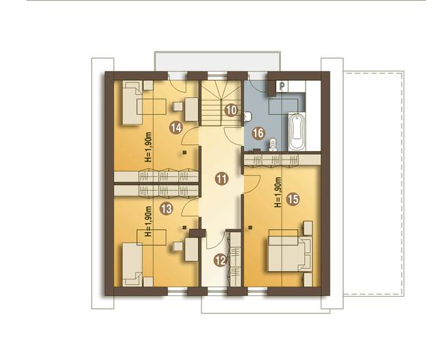 Rzut poddasza POW. 83,6 m²