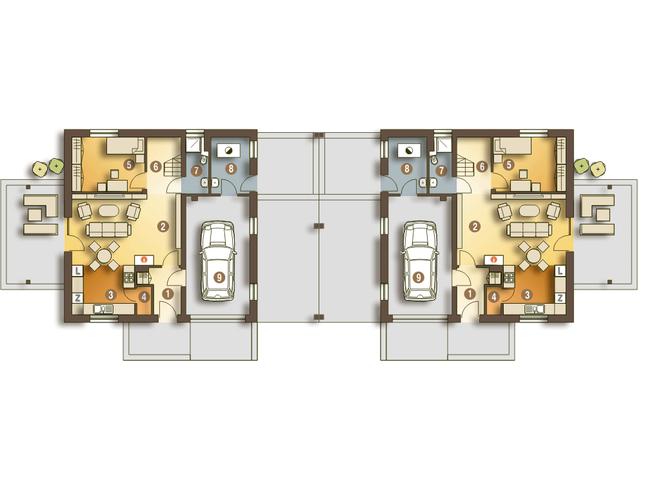 Rzut parteru POW. 78,4 m²