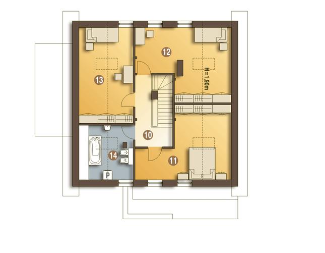 Rzut poddasza POW. 70,9 m²