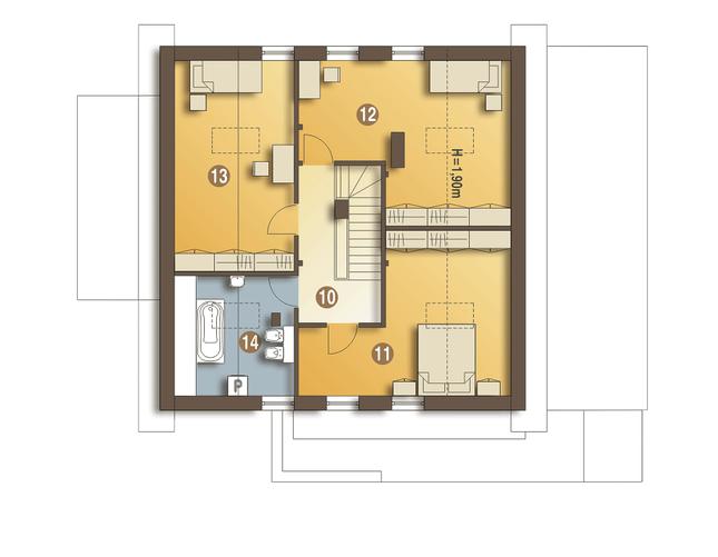 Rzut poddasza POW. 70,9 m²