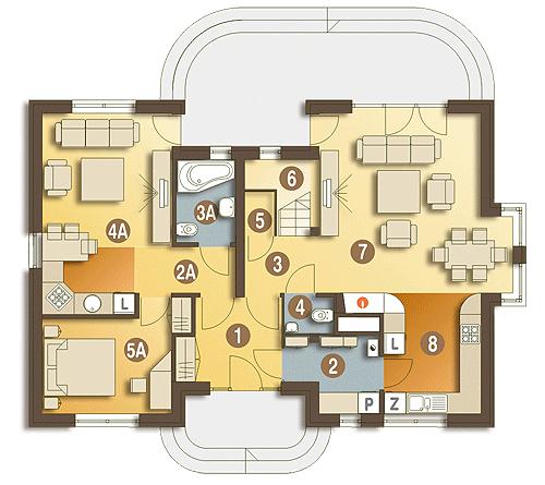 Rzut parteru POW. 91,5 m²