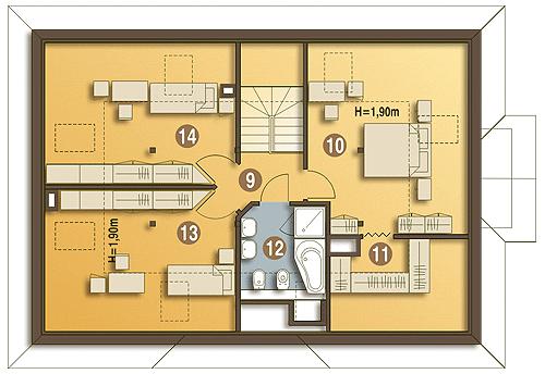 Rzut poddasza POW. 93,0 m²