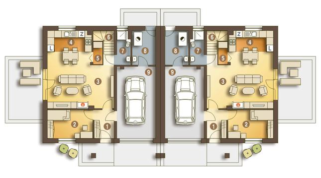Rzut parteru POW. 81,7 m²