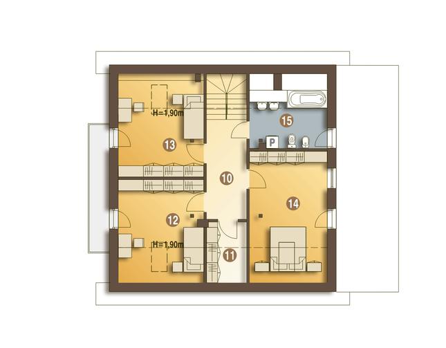 Rzut poddasza POW. 78,7 m²