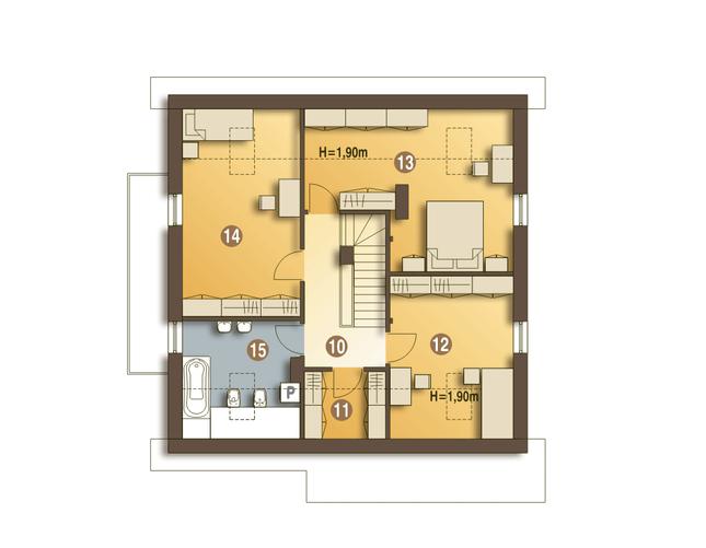 Rzut poddasza POW. 78,6 m²