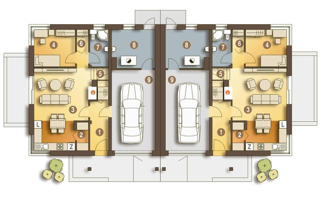 Rzut parteru POW. 81,9 m²
