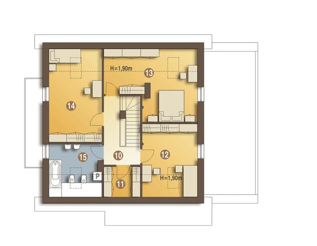 Rzut poddasza POW. 78,6 m²