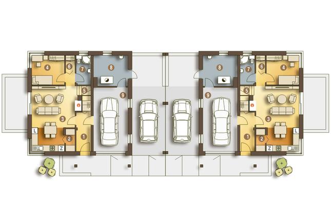 Rzut parteru POW. 81,9 m²