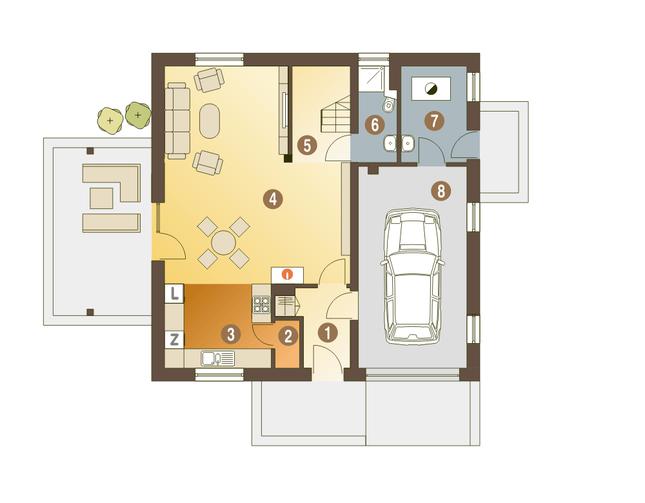 Rzut parteru POW. 79,1 m²