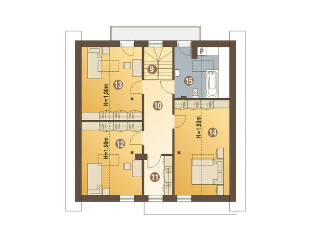 Rzut poddasza POW. 83,4 m²