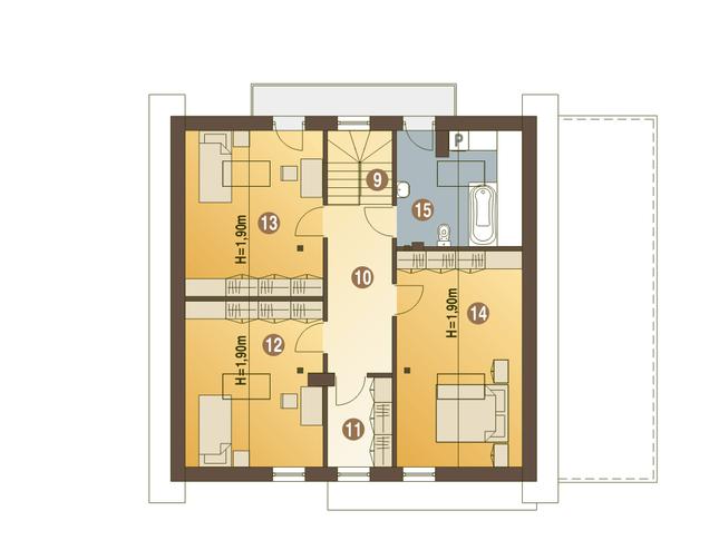 Rzut poddasza POW. 83,4 m²