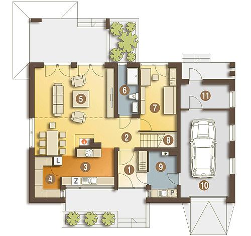 Rzut parteru POW. 112,8 m²