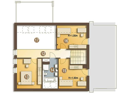 Rzut poddasza POW. 65,6 m²
