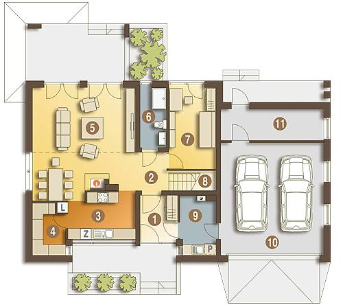 Rzut parteru POW. 130,4 m²
