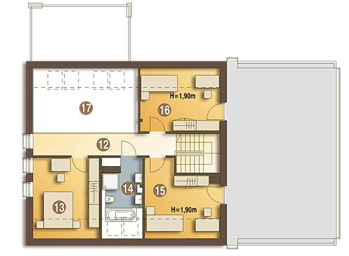 Rzut poddasza POW. 65,6 m²