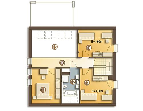 Rzut poddasza POW. 65,6 m²
