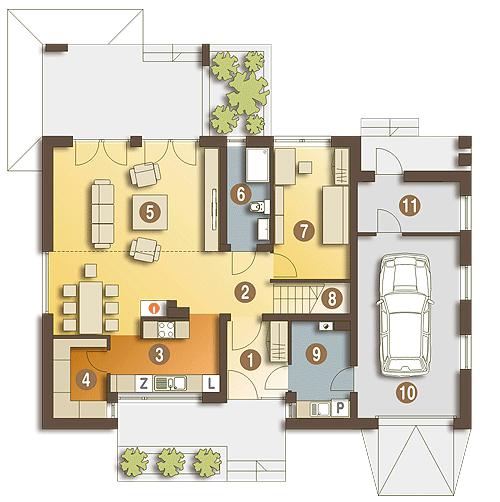Rzut parteru POW. 112,7 m²