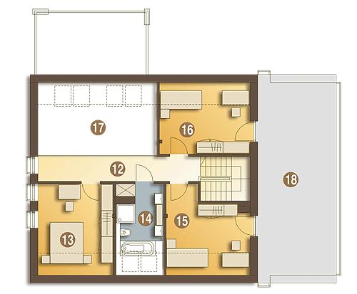 Rzut poddasza POW. 65,7 m²