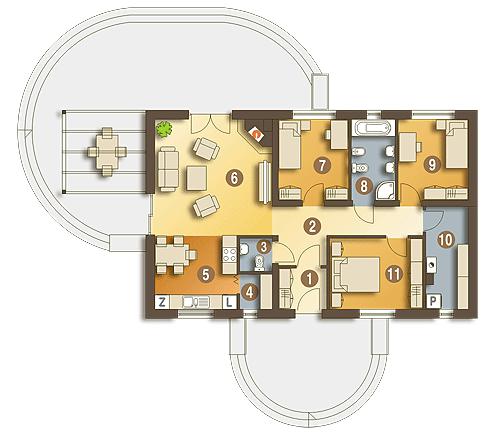 Rzut parteru POW. 92,8 m²