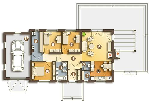 Rzut parteru lustro POW. 120,3 m²