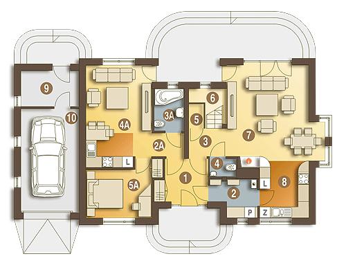 Rzut parteru POW. 116,4 m²