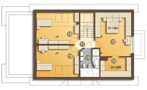 Rzut poddasza POW. 91,5 m²