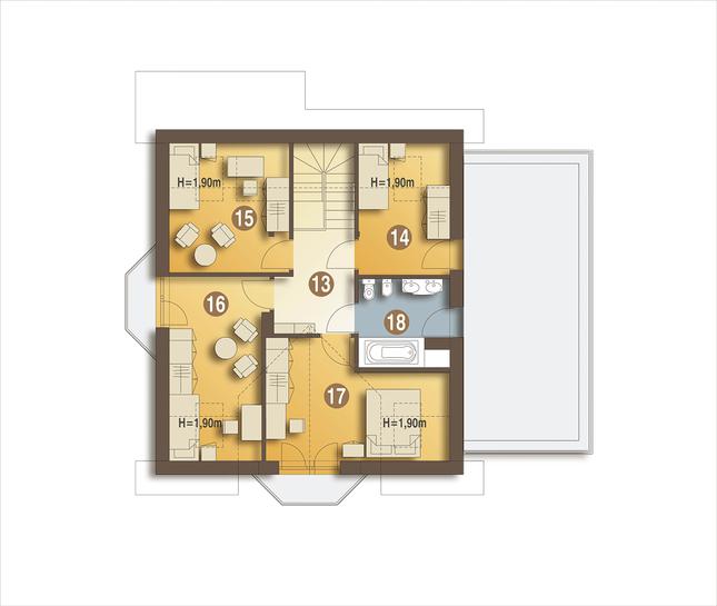 Rzut poddasza POW. 67,7 m²
