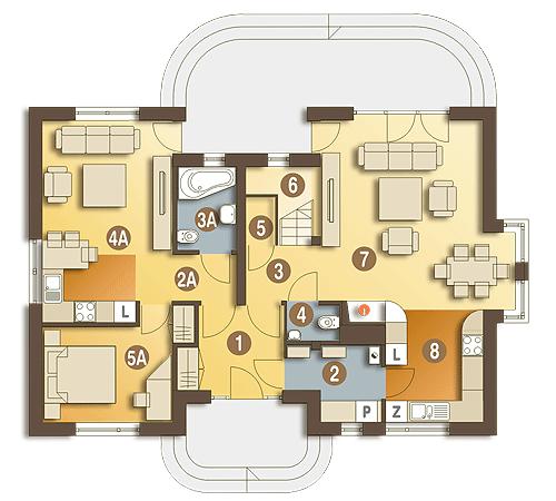 Rzut parteru POW. 90,9 m²