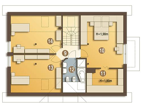 Rzut poddasza POW. 91,5 m²