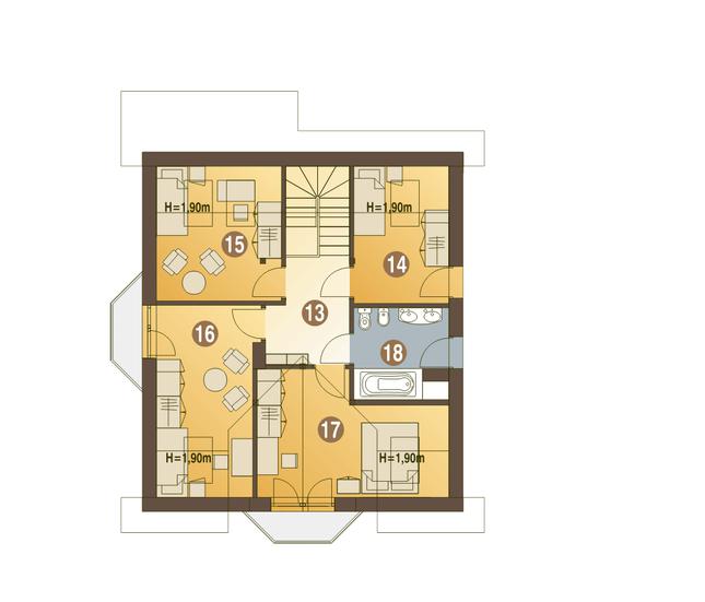 Rzut poddasza POW. 67,7 m²