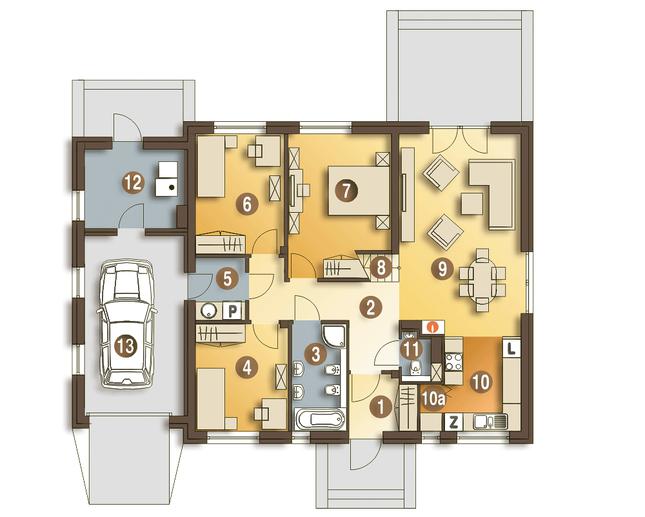 Rzut parteru POW. 122,0 m²
